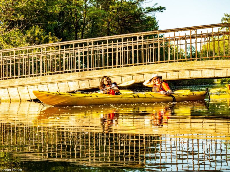 Tandem kayak tour in Toronto Islands.